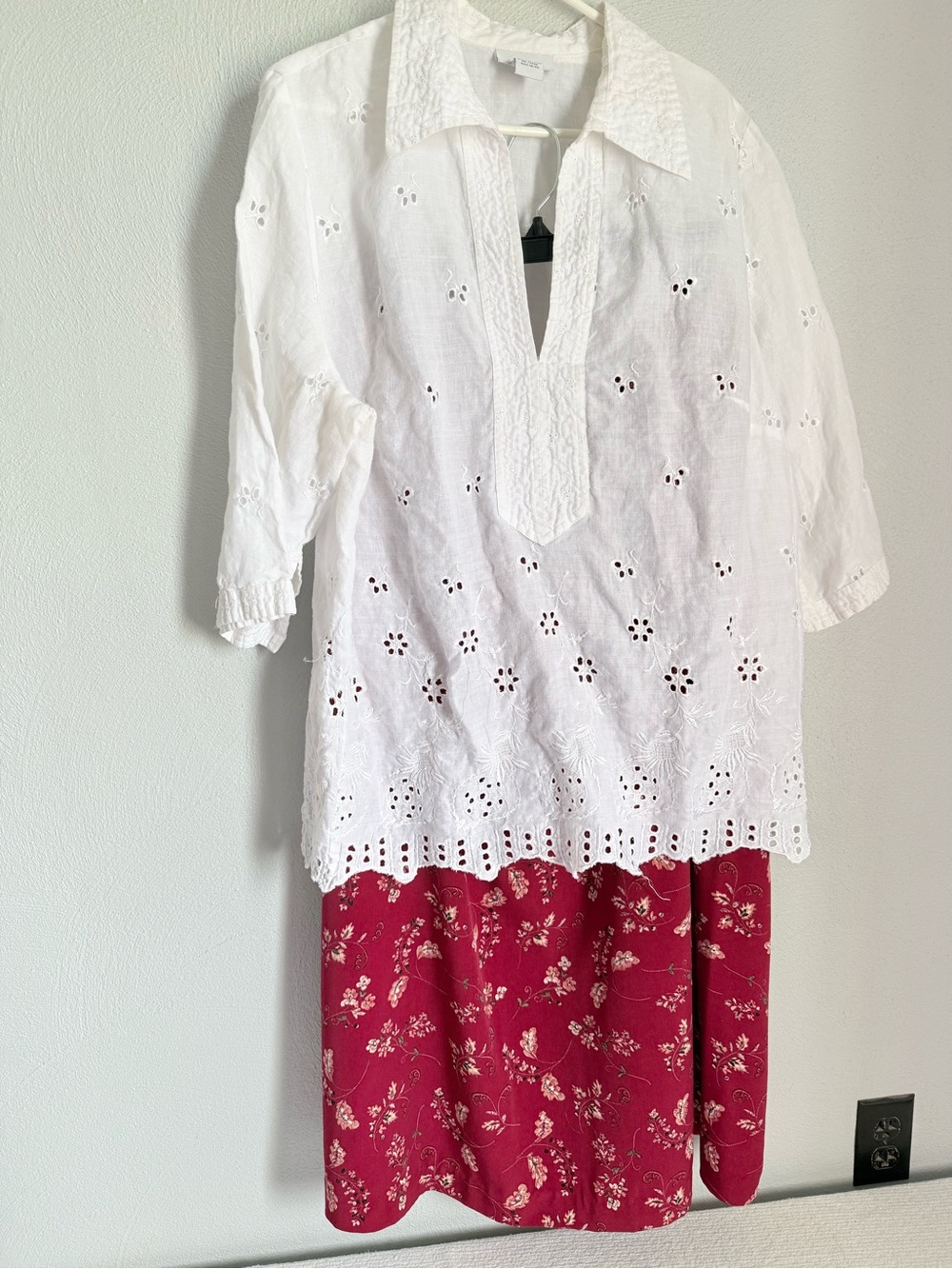 Avenue White Eyelet Ramie Blouse
